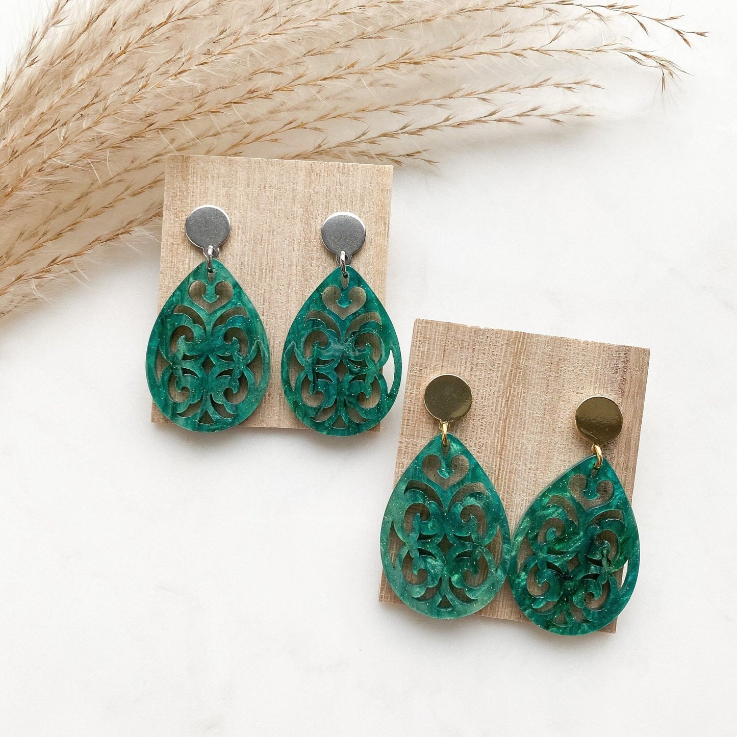 Barock Ohrringe "Clara" in türkis - Feenmanufaktur