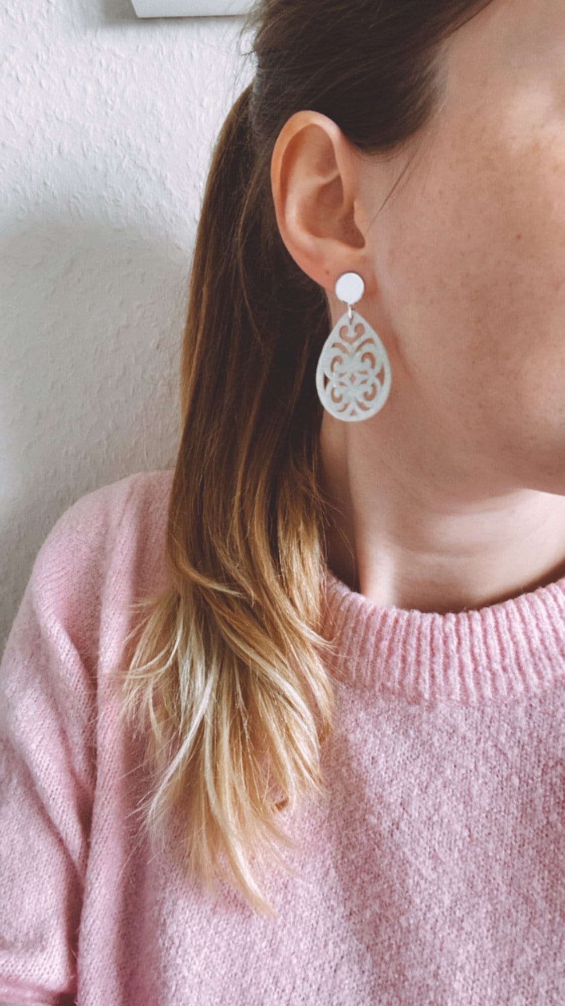 Barock Ohrringe "Clara" orange - Stecker in gold & silber - Epoxid Harz - Feenmanufaktur