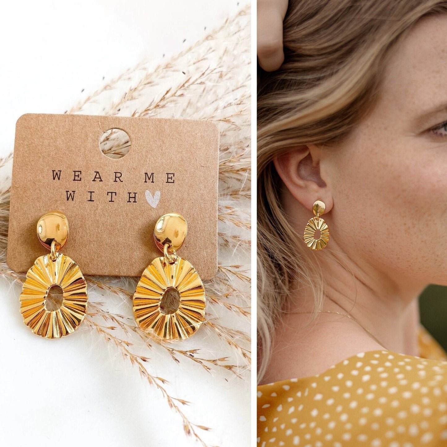 Boho Ohrringe "Charlotte" in gold - Feenmanufaktur