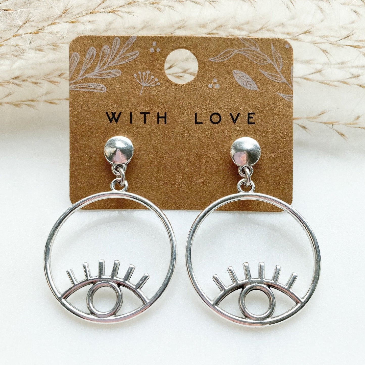 Boho Ohrringe in silber mit Auge - Feenmanufaktur