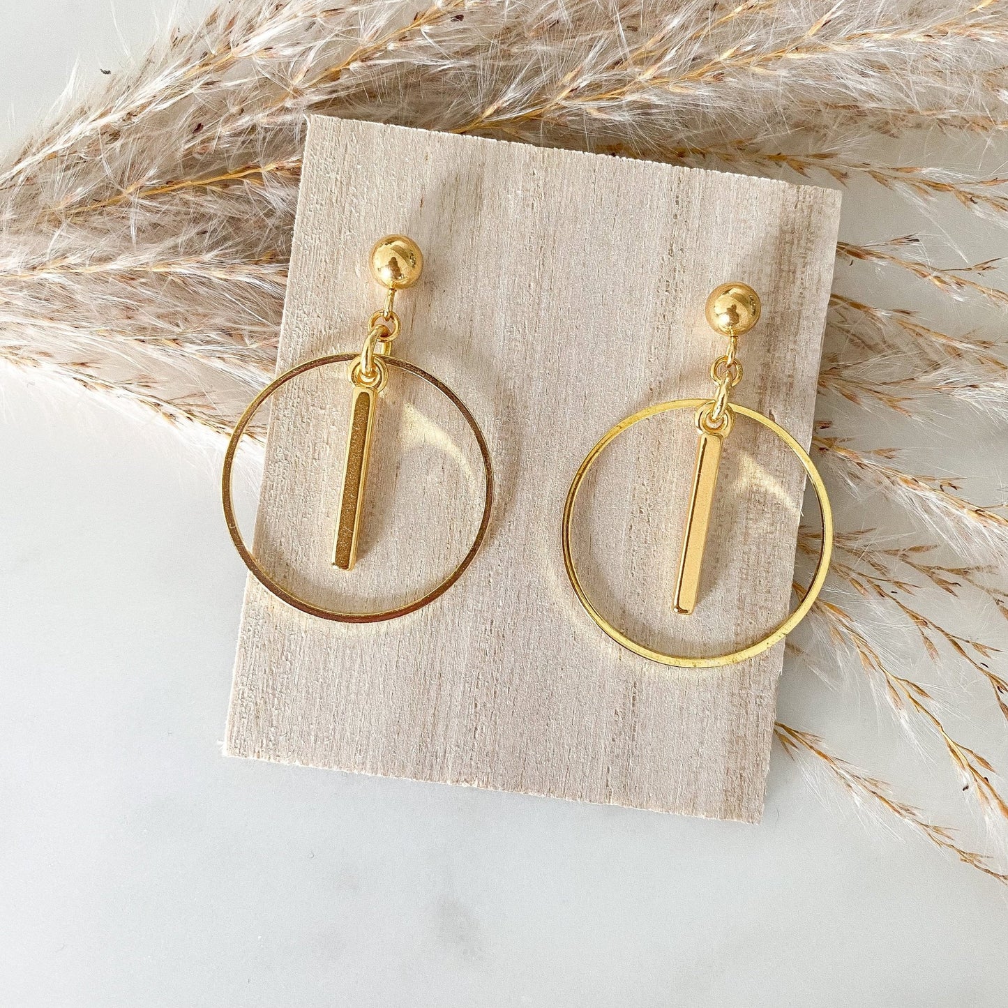 Boho Ohrringe "Line" in gold - minimalistisch - Feenmanufaktur