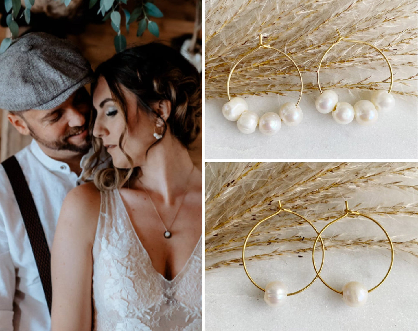 Echte Süßwasserperlen Ohrringe in gold oder silber - Brautschmuck - Feenmanufaktur