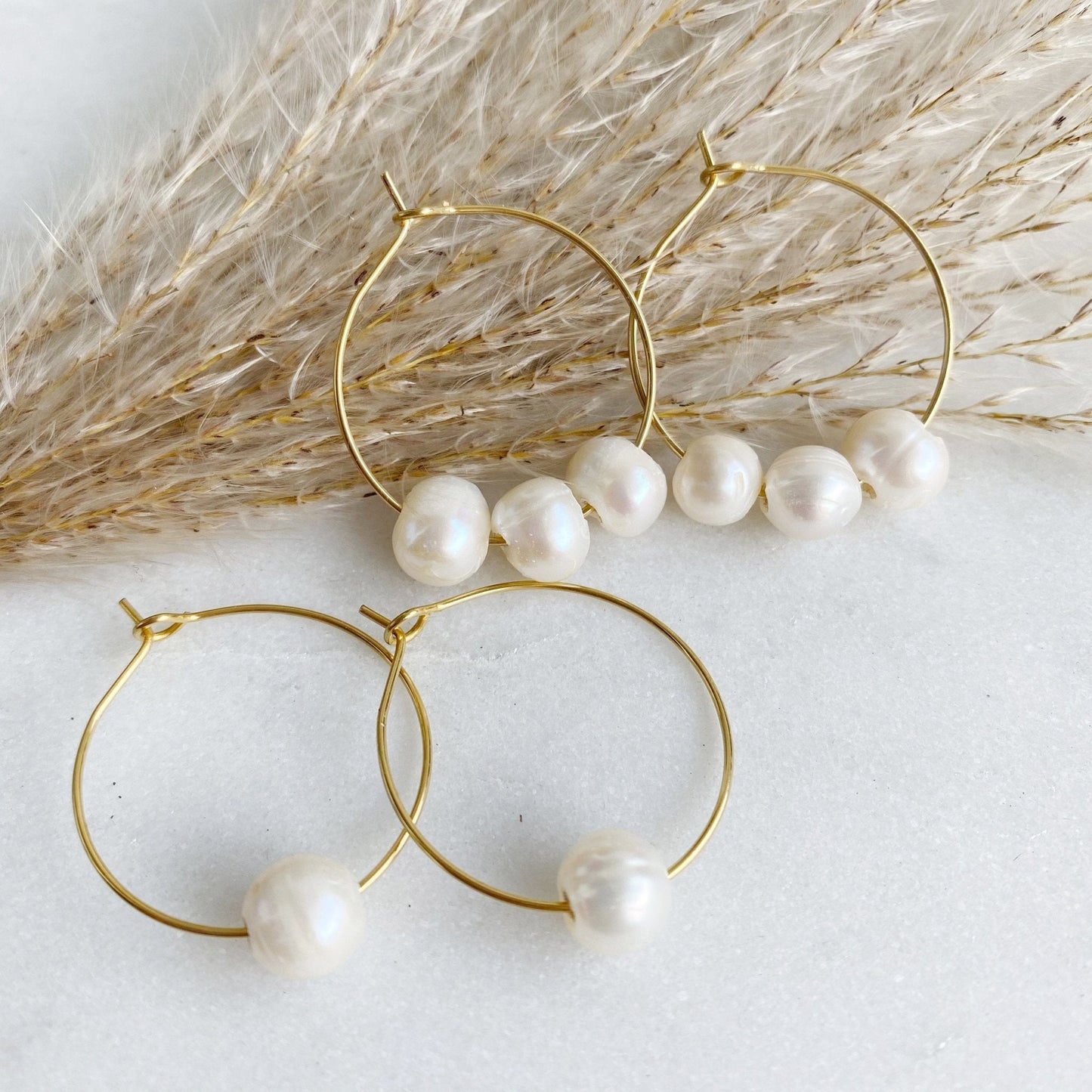 Echte Süßwasserperlen Ohrringe in gold oder silber - Brautschmuck - Feenmanufaktur