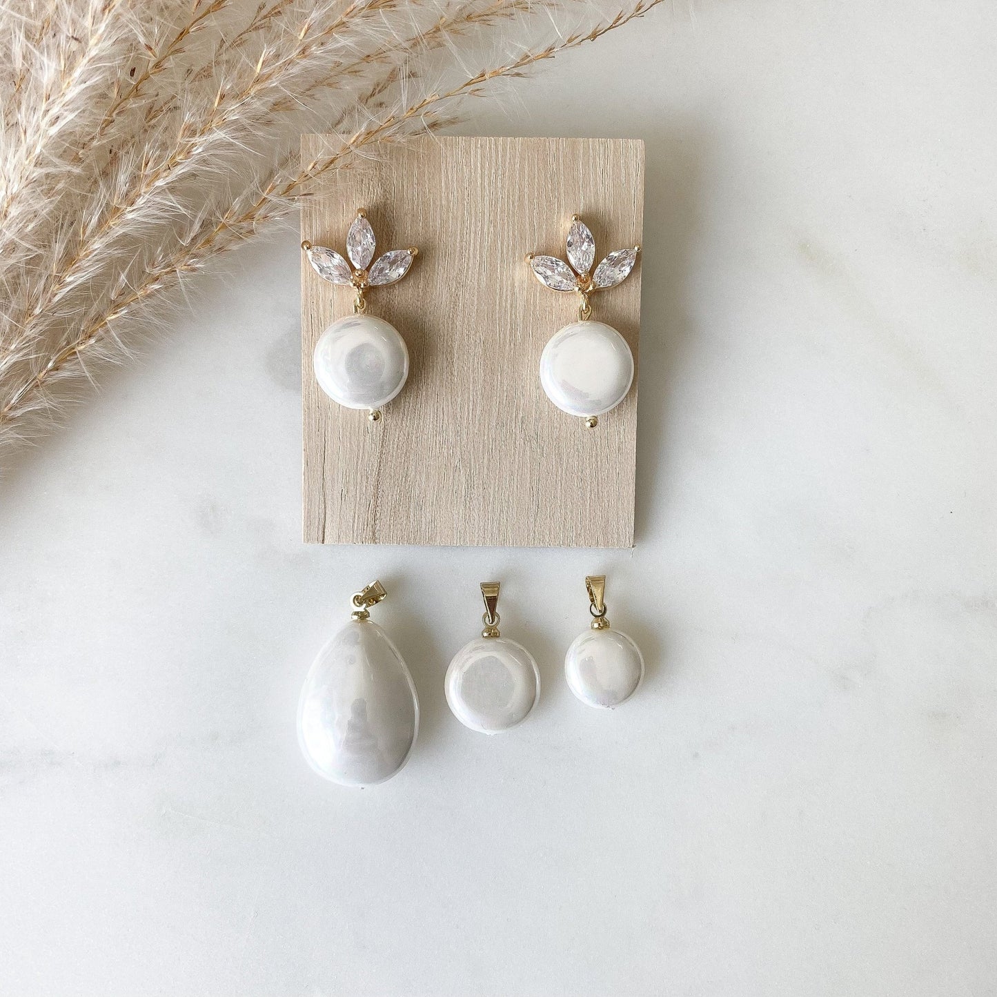 Echtperlen - Ohrringe Braut 24k vergoldet "Eloise" Hochzeitsschmuck - Feenmanufaktur