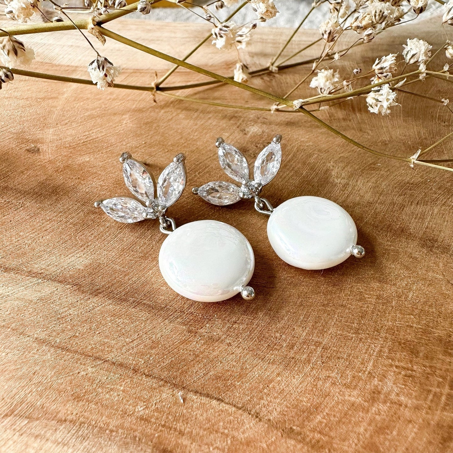 Echtperlen - Ohrringe Braut silber oder gold "Eloise" Hochzeitsschmuck - Feenmanufaktur
