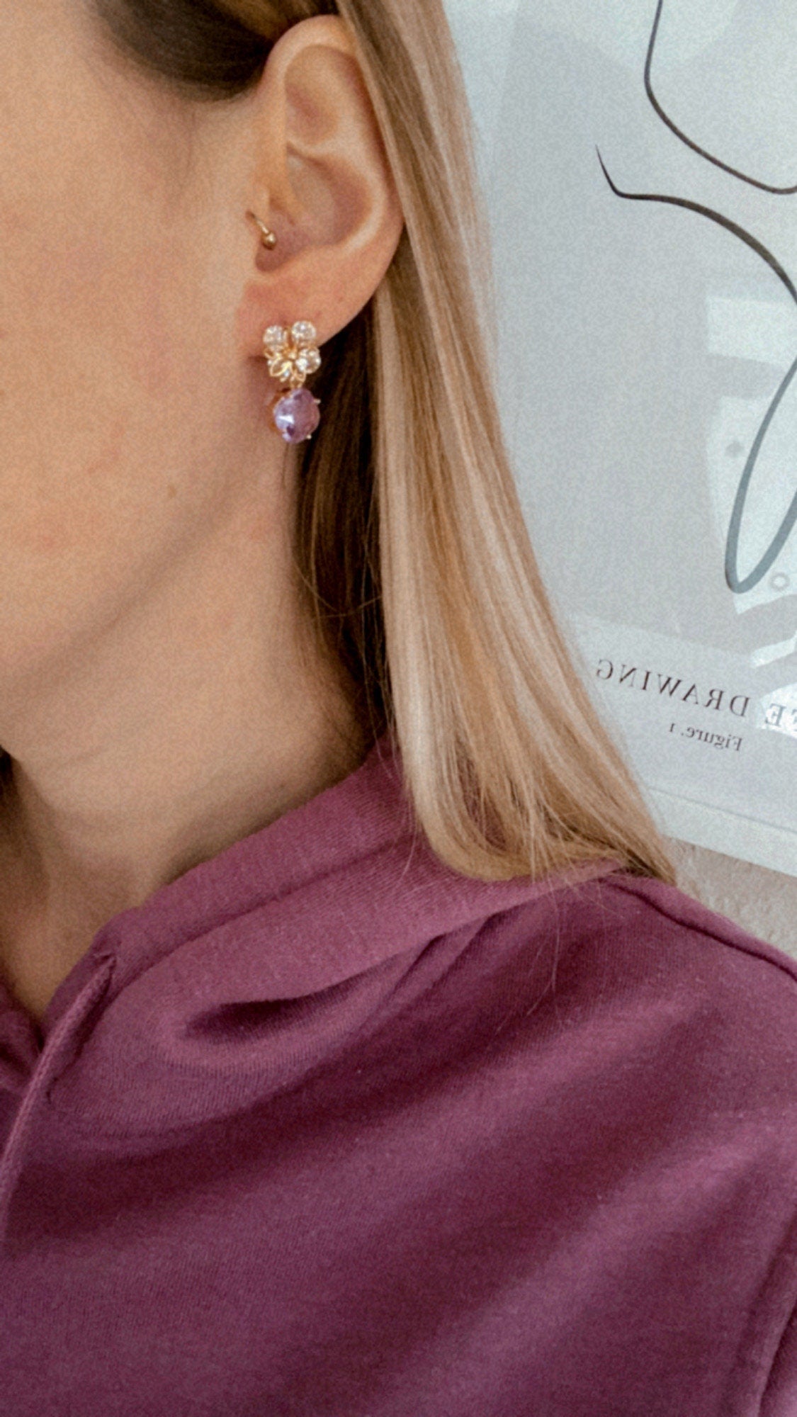 Edle Ohrringe 24k vergoldet "Elody" Hochzeitsschmuck - Feenmanufaktur