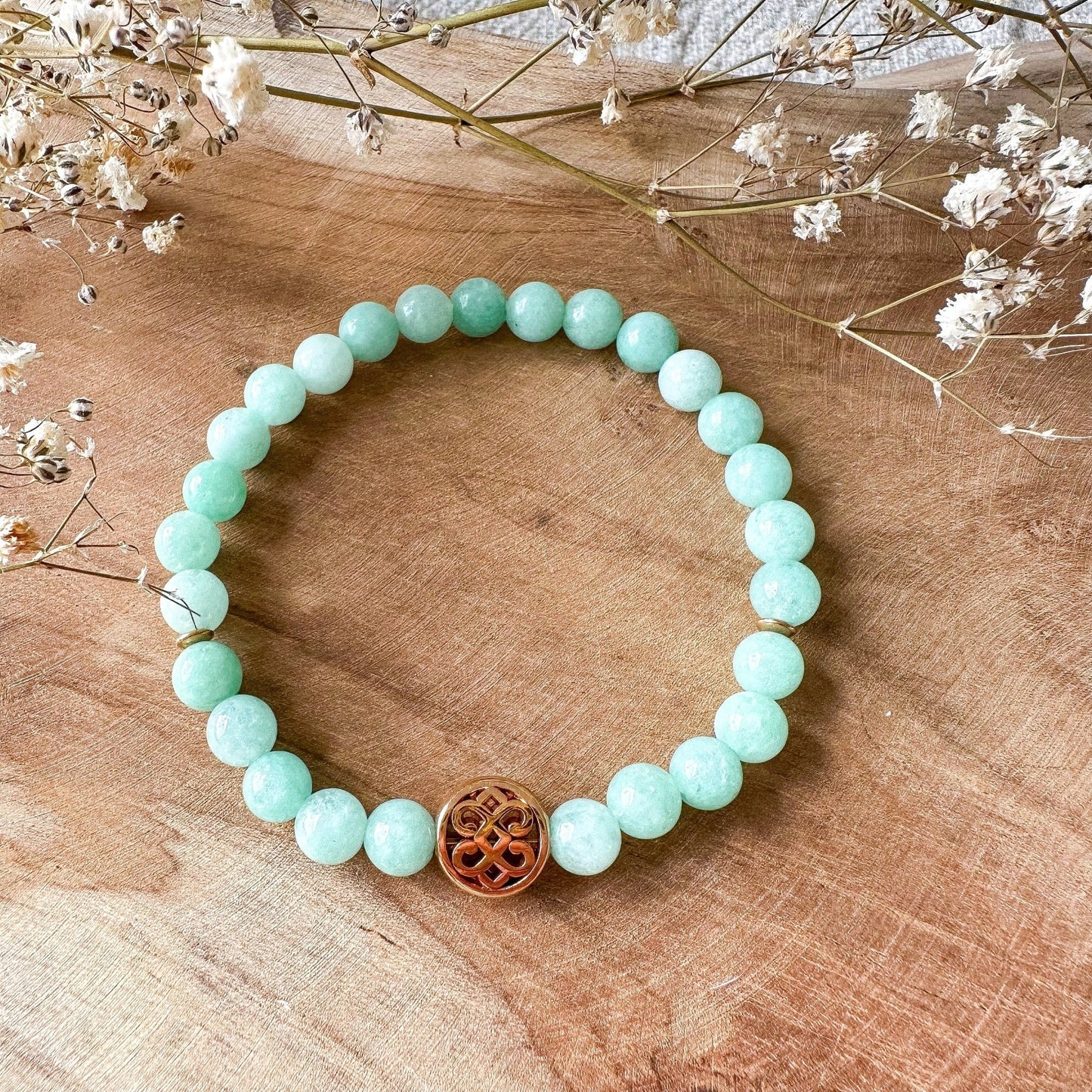 Elastisches Lebensbaum Jade Edelstein Armband - Feenmanufaktur