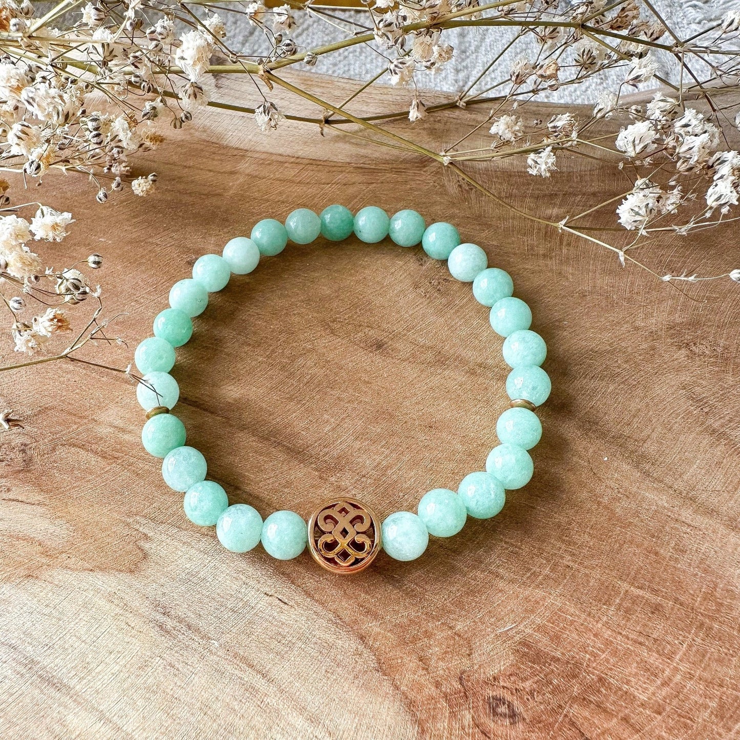 Elastisches Lebensbaum Jade Edelstein Armband - Feenmanufaktur