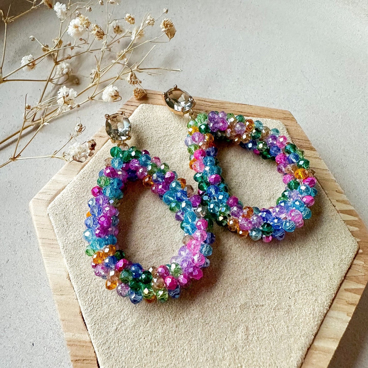 Elegante Glitzer Ohrringe "Florence" Regenbogen Ohrringe Kristallglas - Feenmanufaktur