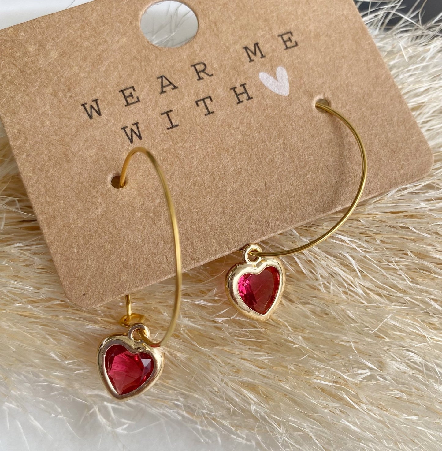 Funkelnde Liebe <3 edle Creolen in gold mit Herz *handgefertigte Ohrhänger* Herzen Blogger Style Herzchen Ohrringe Schmuck - Feenmanufaktur