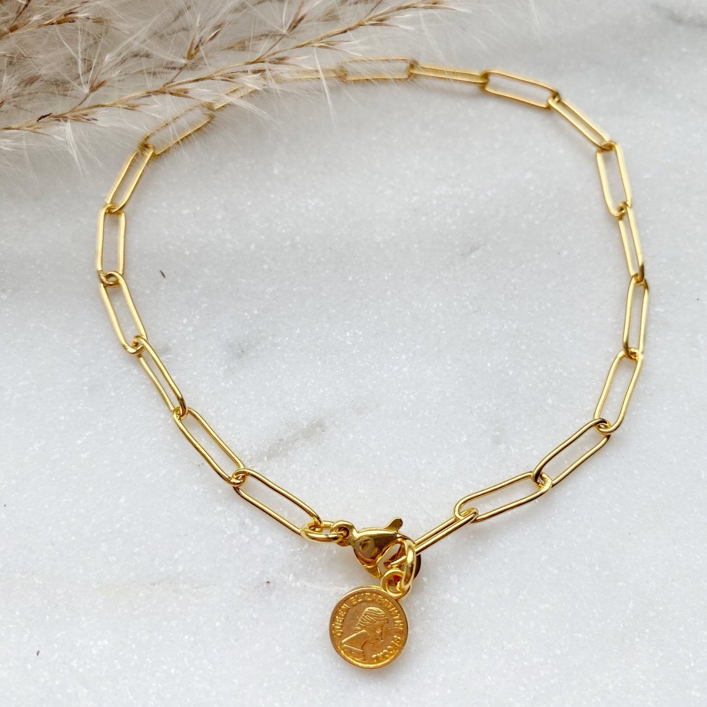 Goldenes Armband mit römischer Münze - Feenmanufaktur
