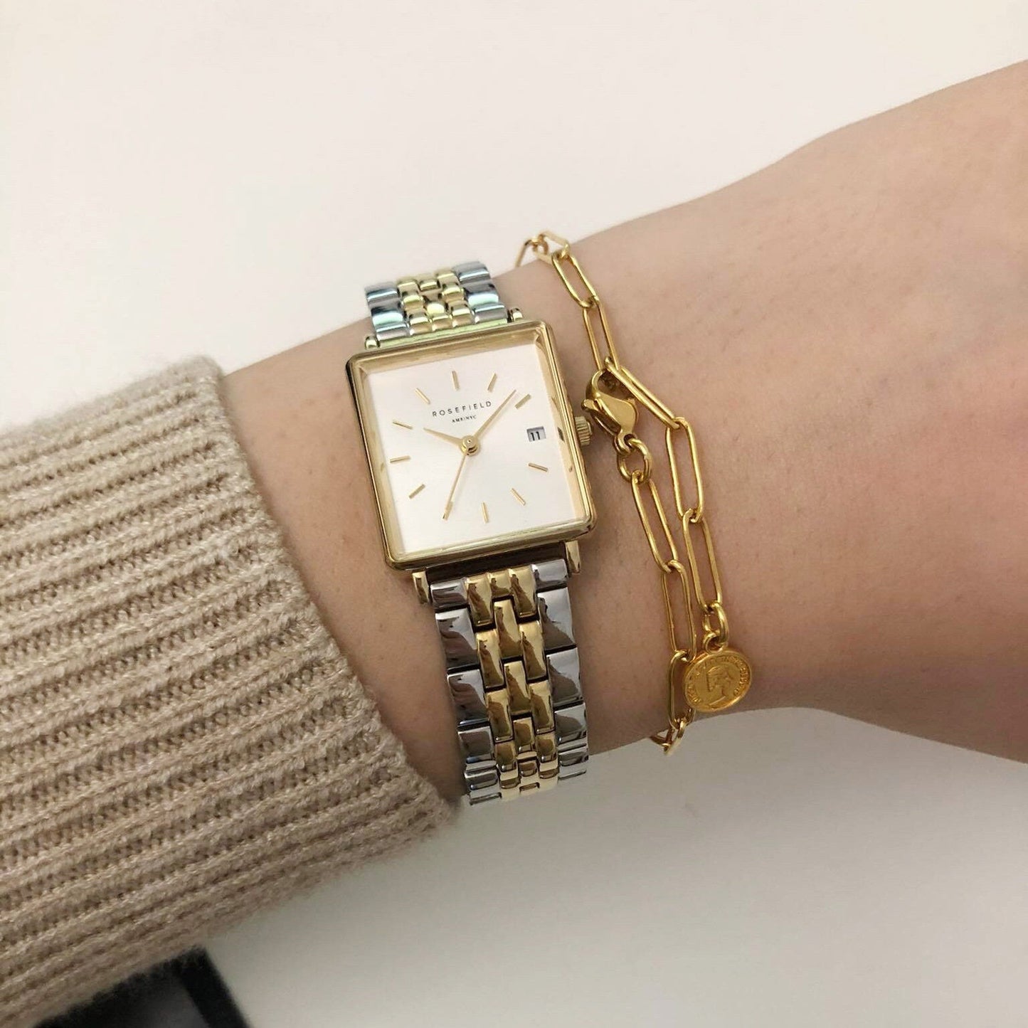 Goldenes Armband mit römischer Münze - Feenmanufaktur