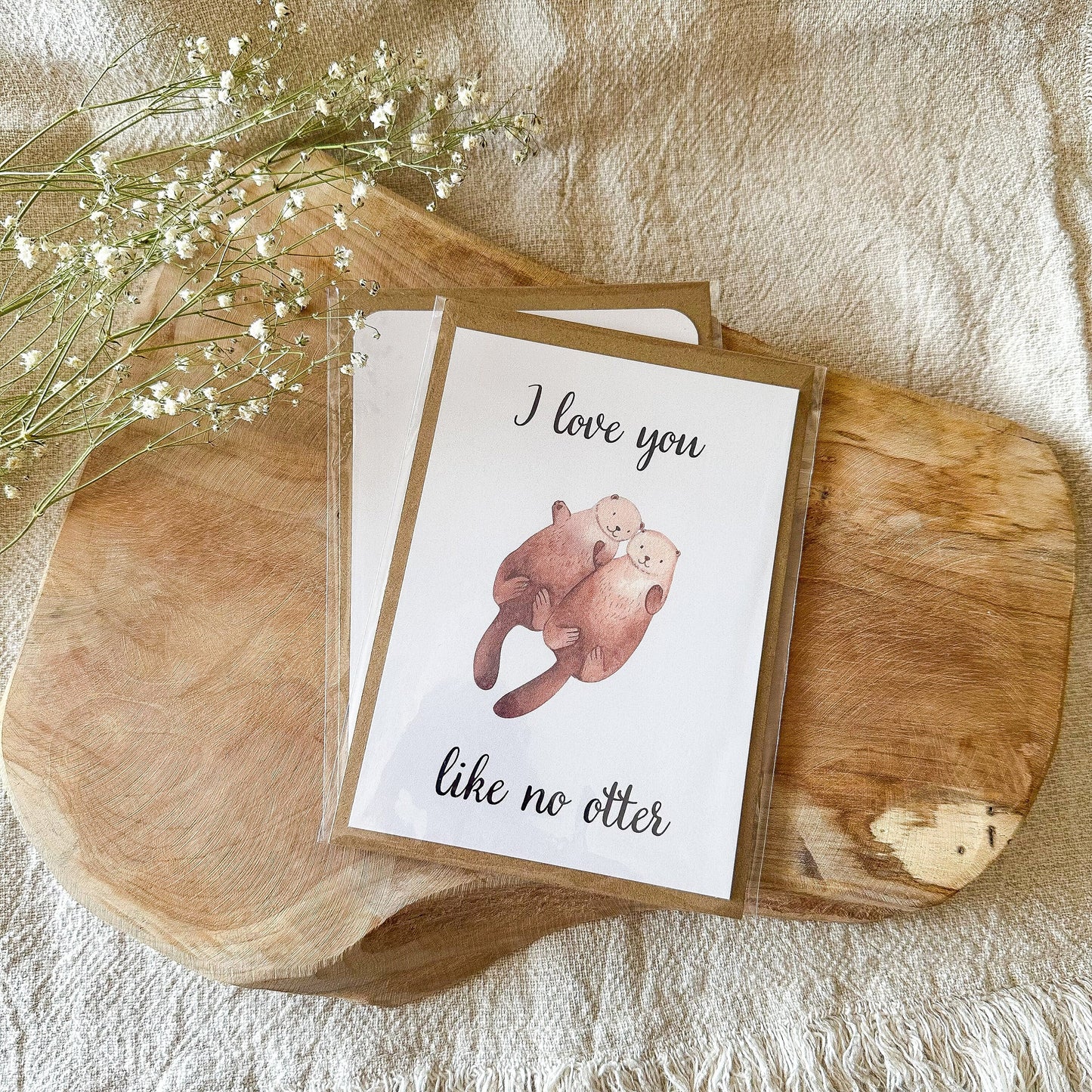 Postkarte "I love you like no otter" inkl. Umschlag (A6)