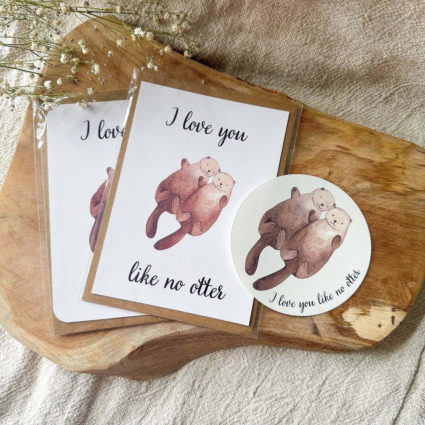 Sticker "I love you like no otter" Aufkleber rund 9,5 cm