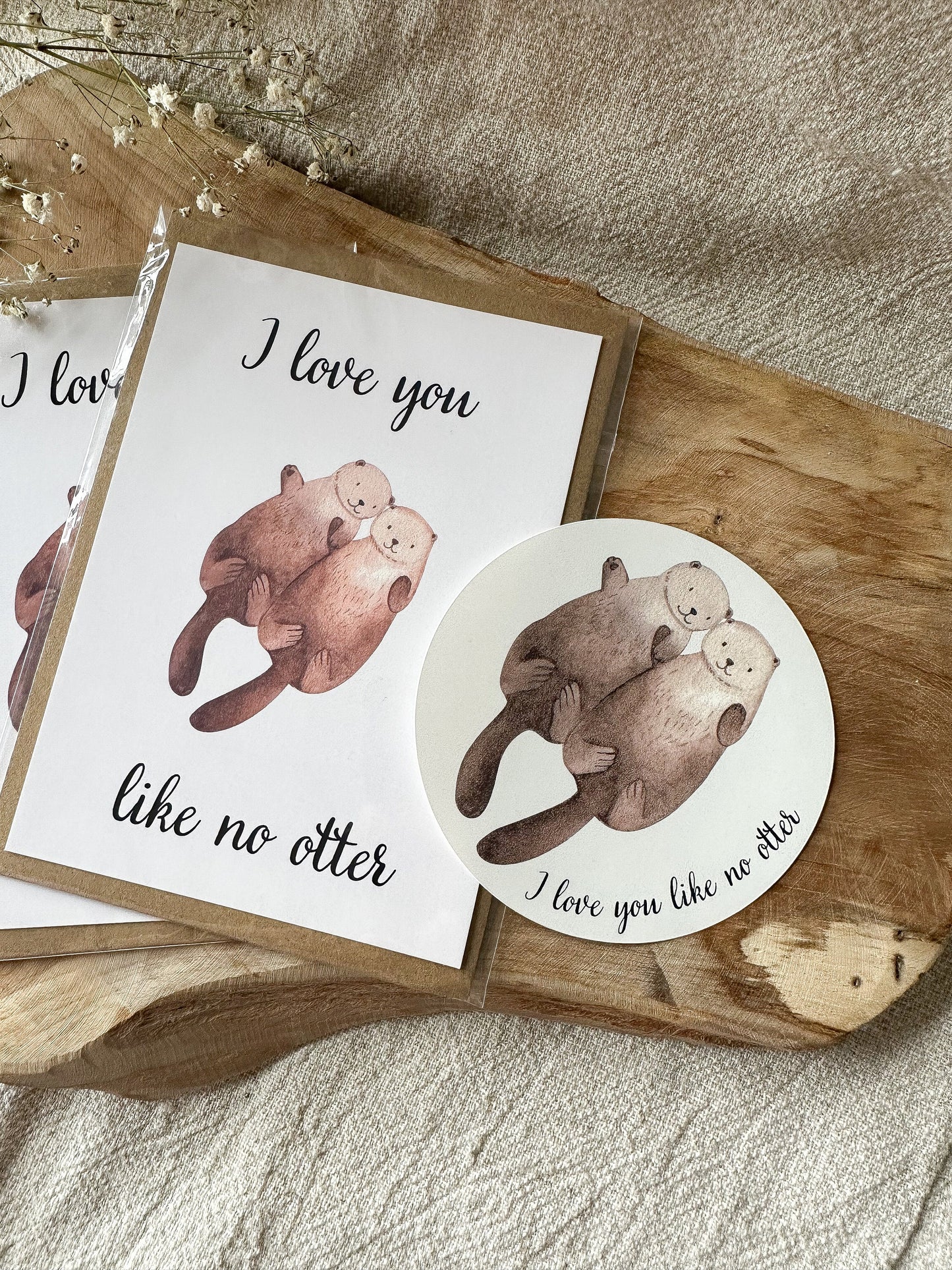 Sticker "I love you like no otter" Aufkleber rund 9,5 cm