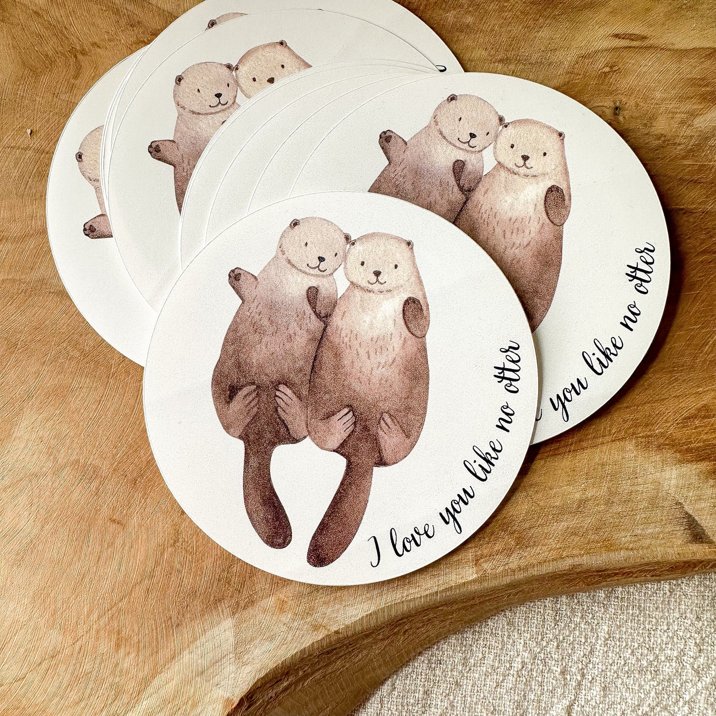 Sticker "I love you like no otter" Aufkleber rund 9,5 cm
