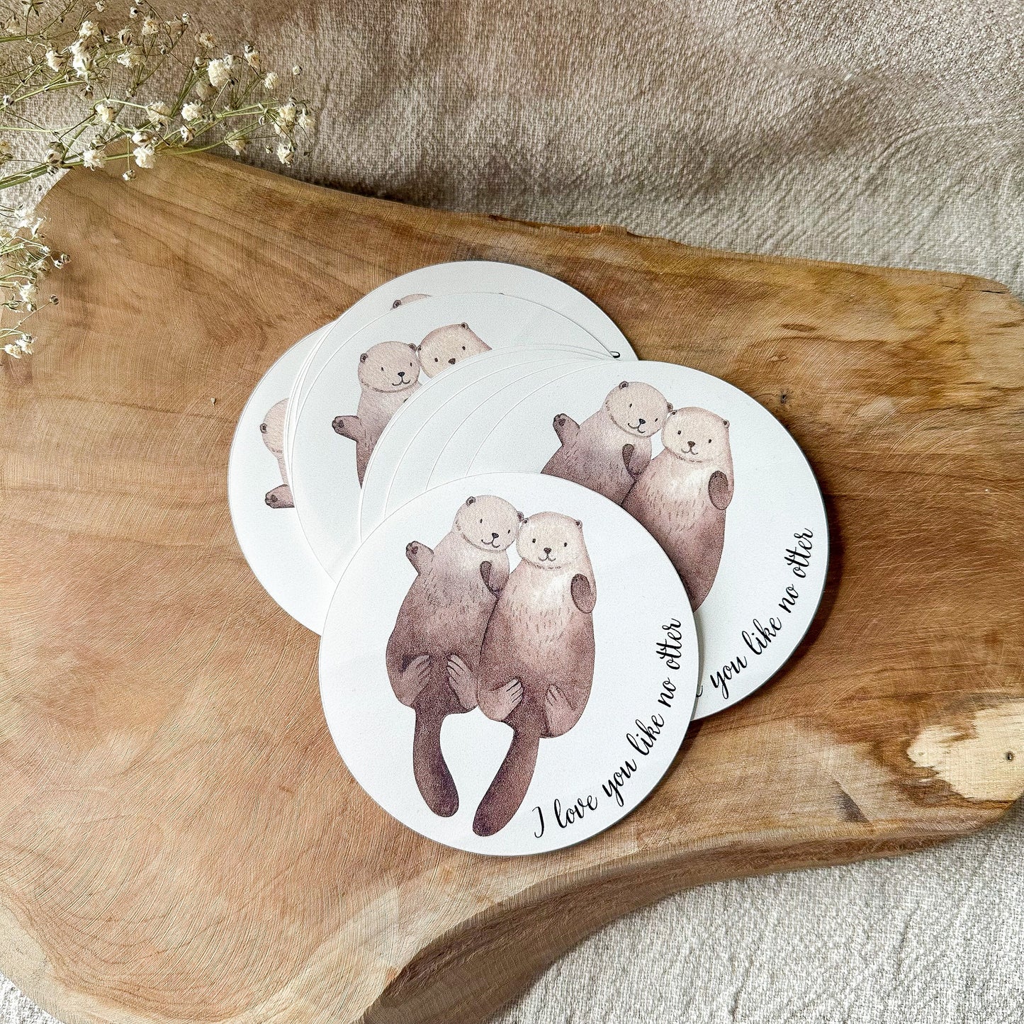 Sticker "I love you like no otter" Aufkleber rund 9,5 cm