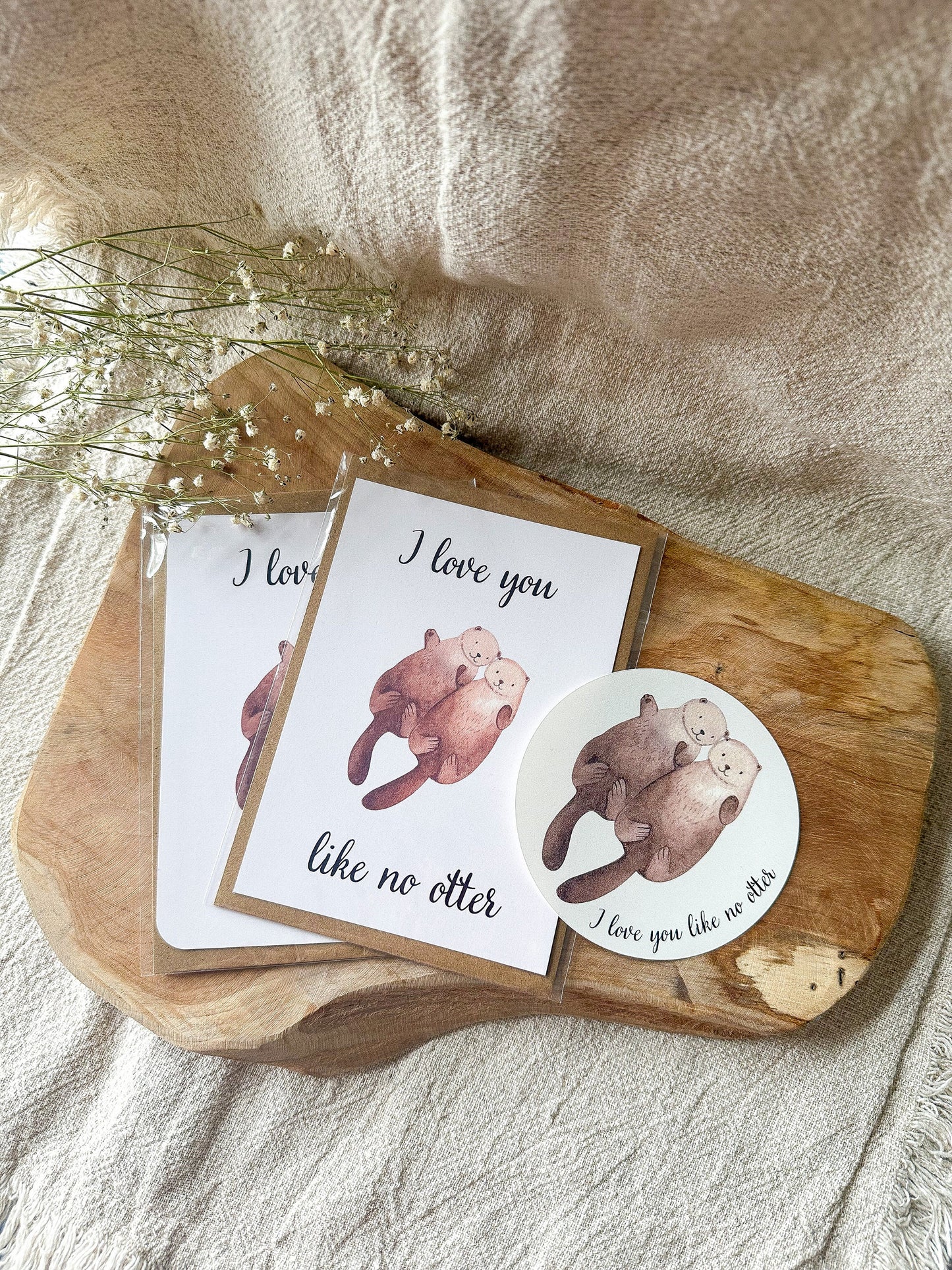 Sticker "I love you like no otter" Aufkleber rund 9,5 cm