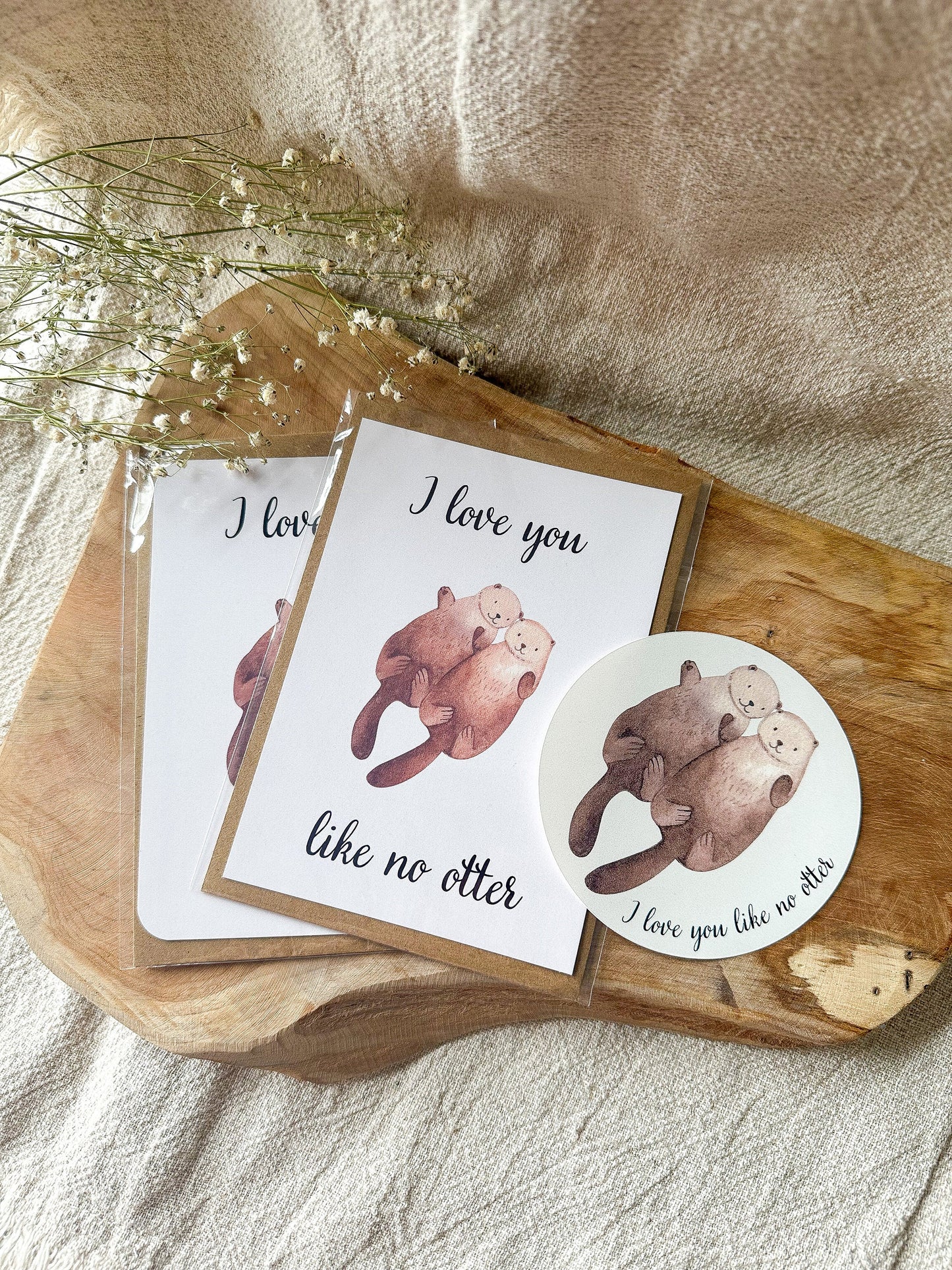 Sticker "I love you like no otter" Aufkleber rund 9,5 cm