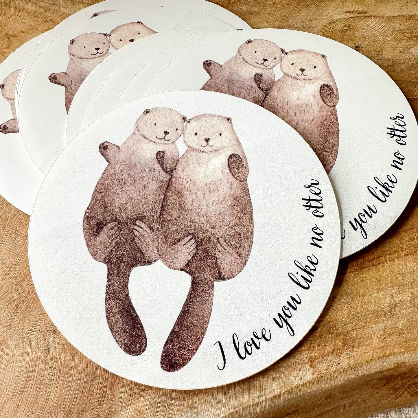 Sticker "I love you like no otter" Aufkleber rund 9,5 cm