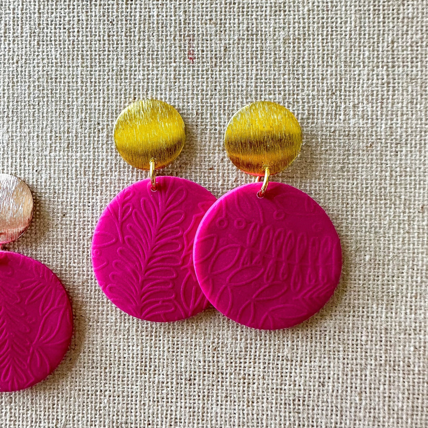 Polymer Clay Ohrringe "Becca" pink