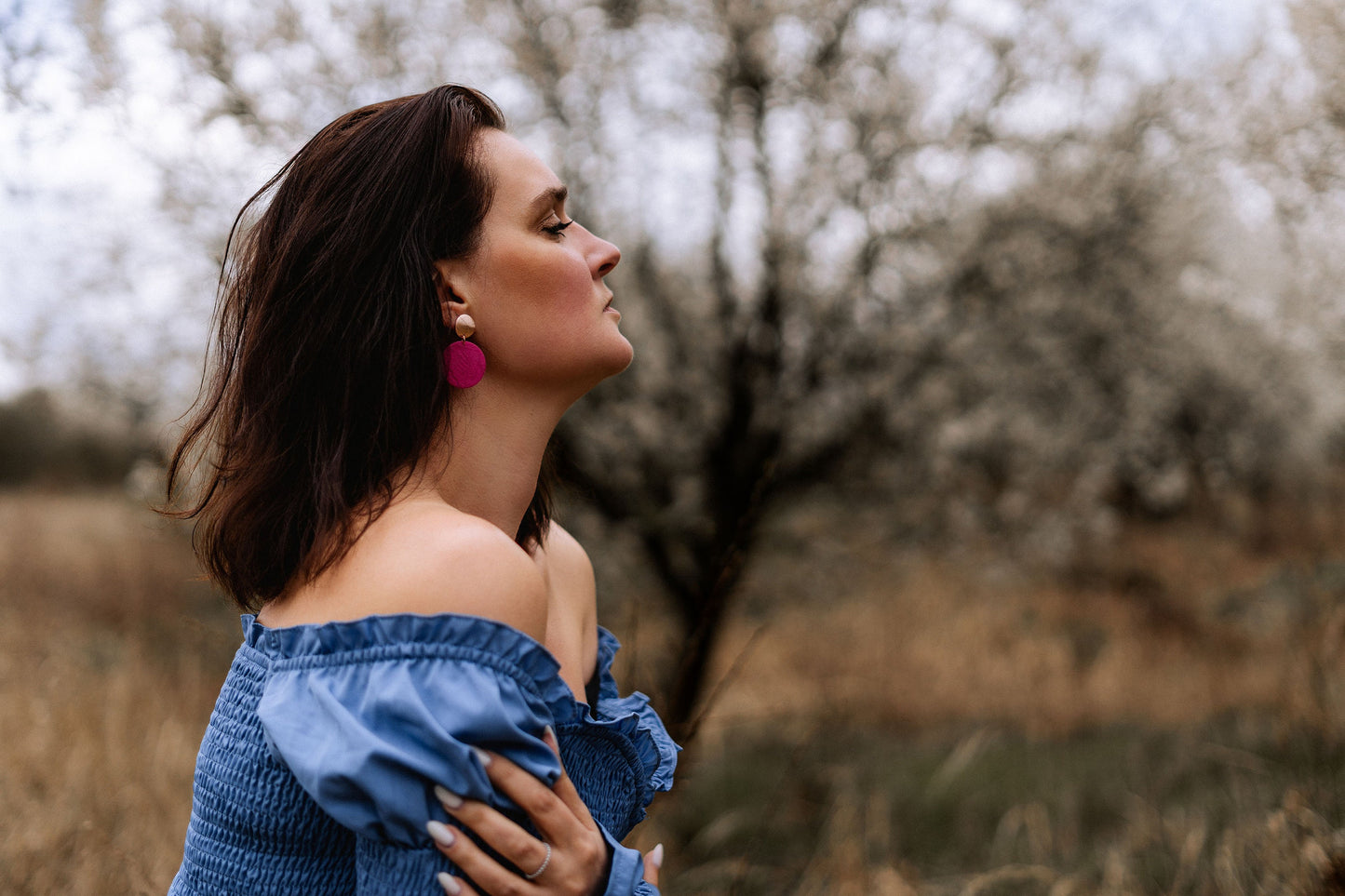 Polymer Clay Ohrringe "Becca" pink