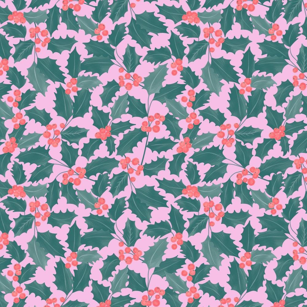 Geschentüte Blockbodenbeutel Tasche aus Papier 12 x 7 x 19 cm mit Weihnachtsmotiv Beere