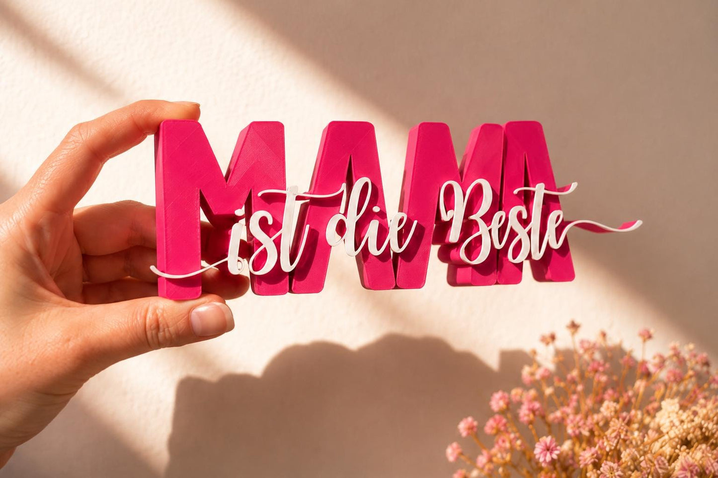 3MF | 3D DRUCKDATEI Mama ist die Beste – Muttertag Deko mit kommerzieller Nutzung