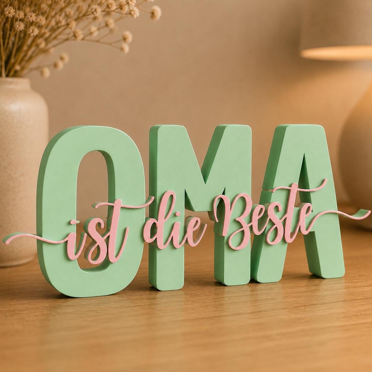 3MF | 3D Druckdatei Oma ist die Beste – Geschenk Omi Deko mit kommerzieller Nutzung