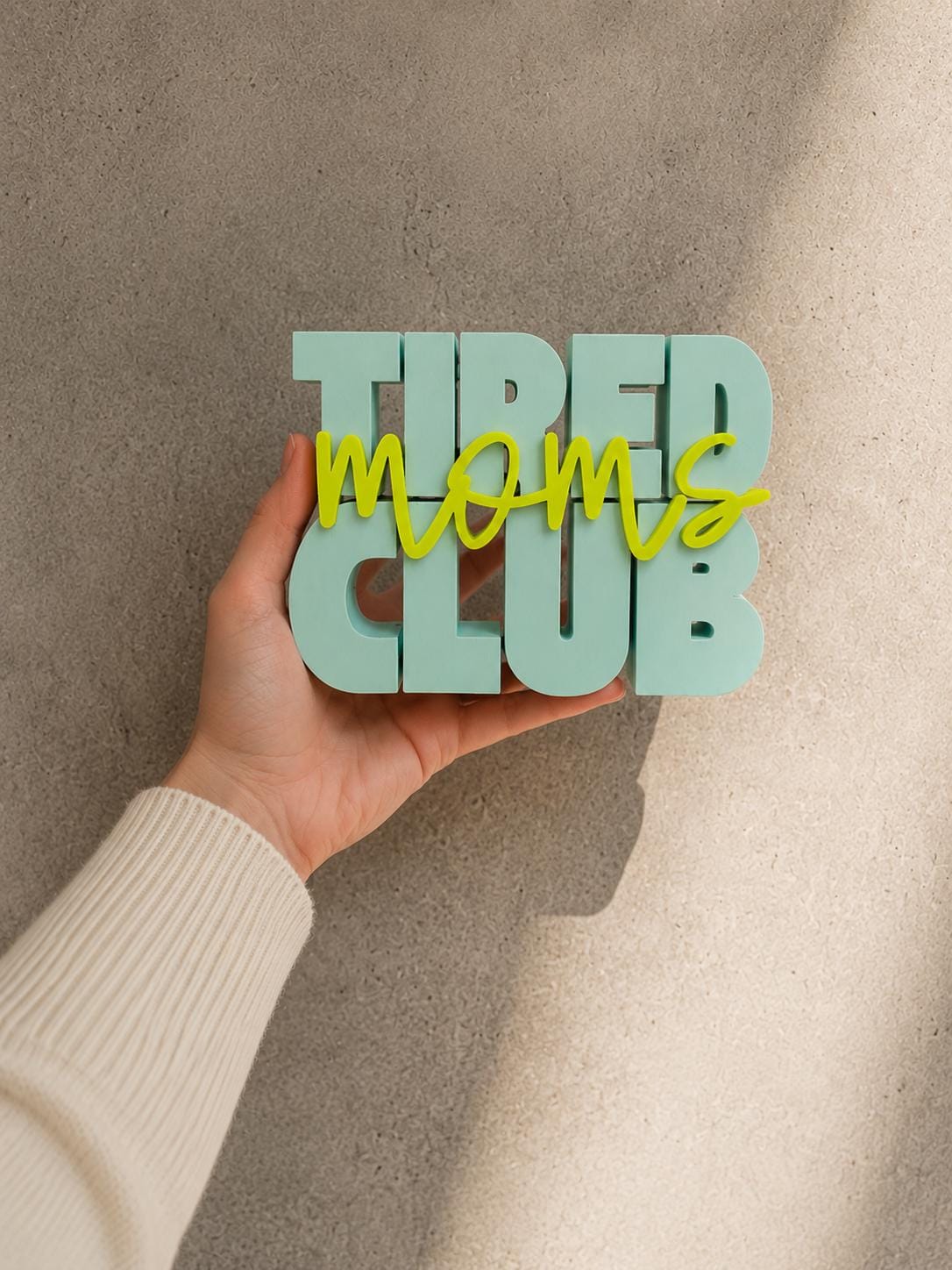 Tired Moms Club STL Datei | 3D Druckdatei mit unbegrenzter kommerzieller Nutzung | Mama Deko | Mom Life | Digital Download STL