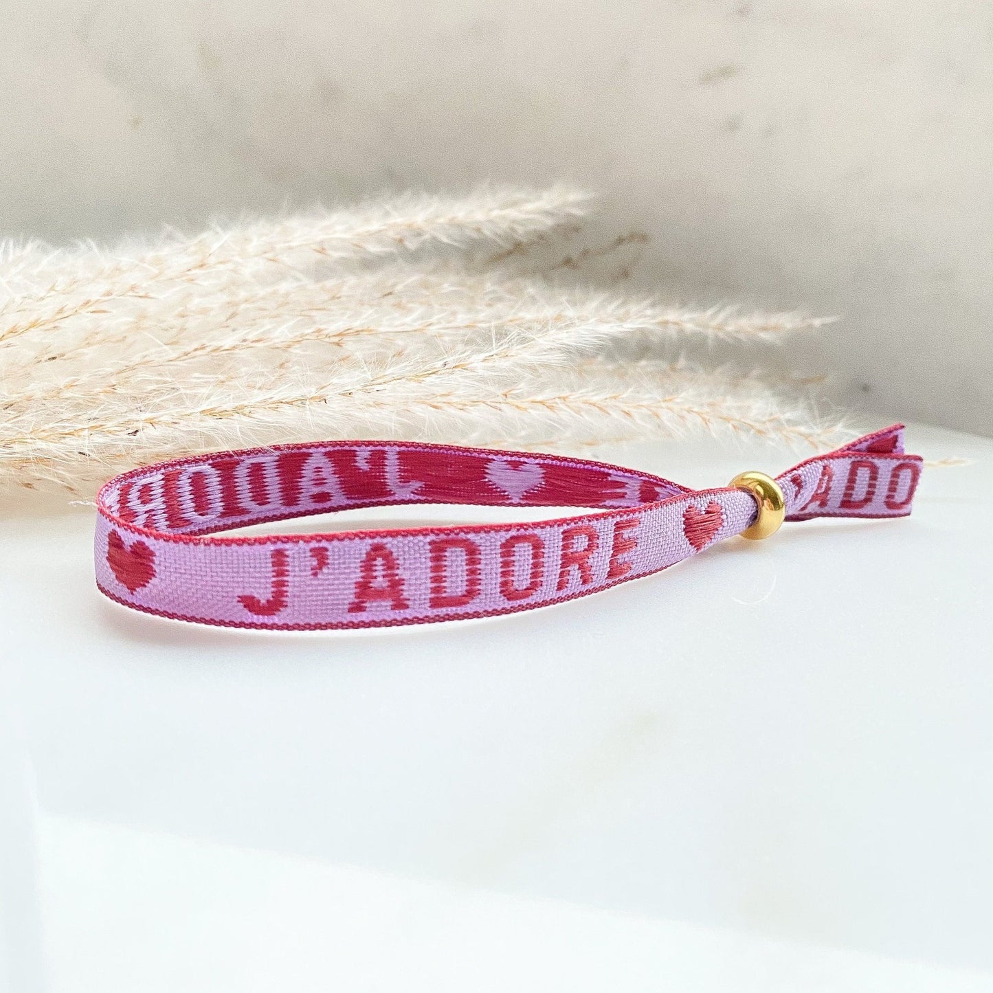 J'adore *Ich liebe* Webarmband Freundschaftsarmband - Feenmanufaktur