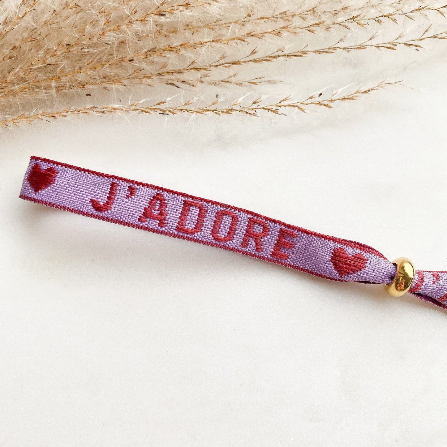 J'adore *Ich liebe* Webarmband Freundschaftsarmband - Feenmanufaktur