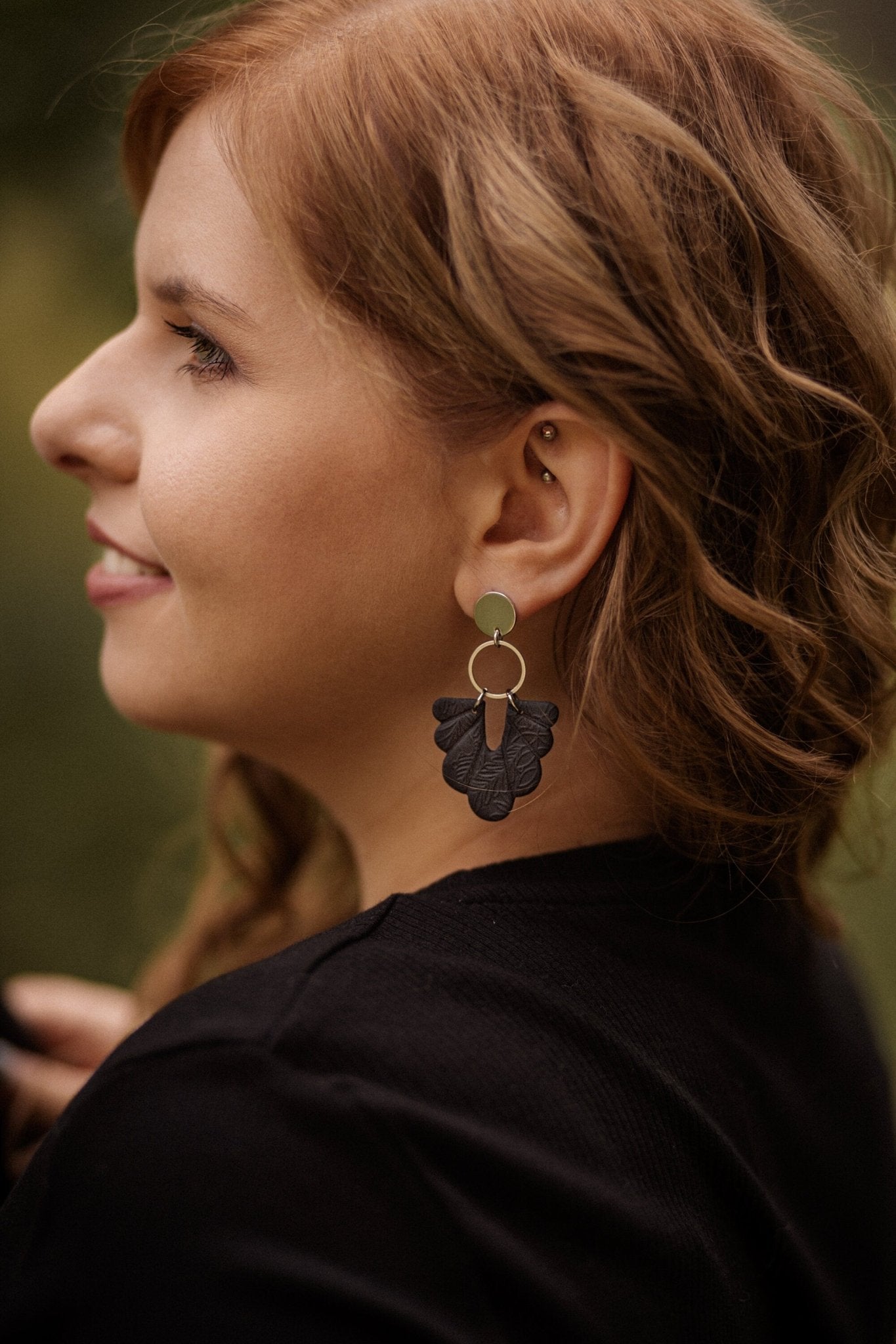 Polymer Clay Ohrringe "Beatrice" in beige gold - Feenmanufaktur