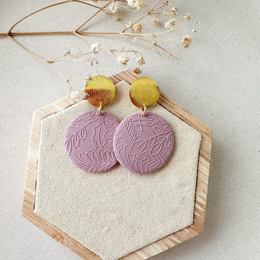 Polymer Clay Ohrringe "Becca" altrosa/flieder in gold, silber & roségold - Feenmanufaktur