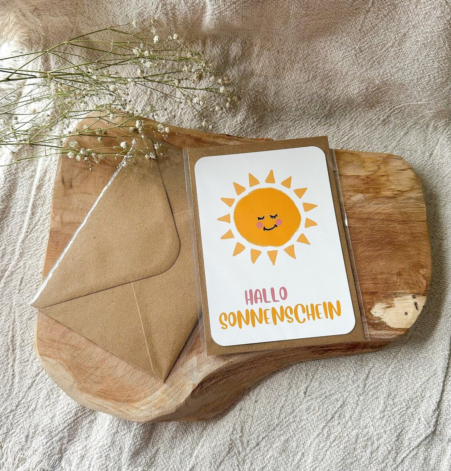 Postkarte "Hallo Sonnenschein" inkl. Umschlag (A6) - Feenmanufaktur