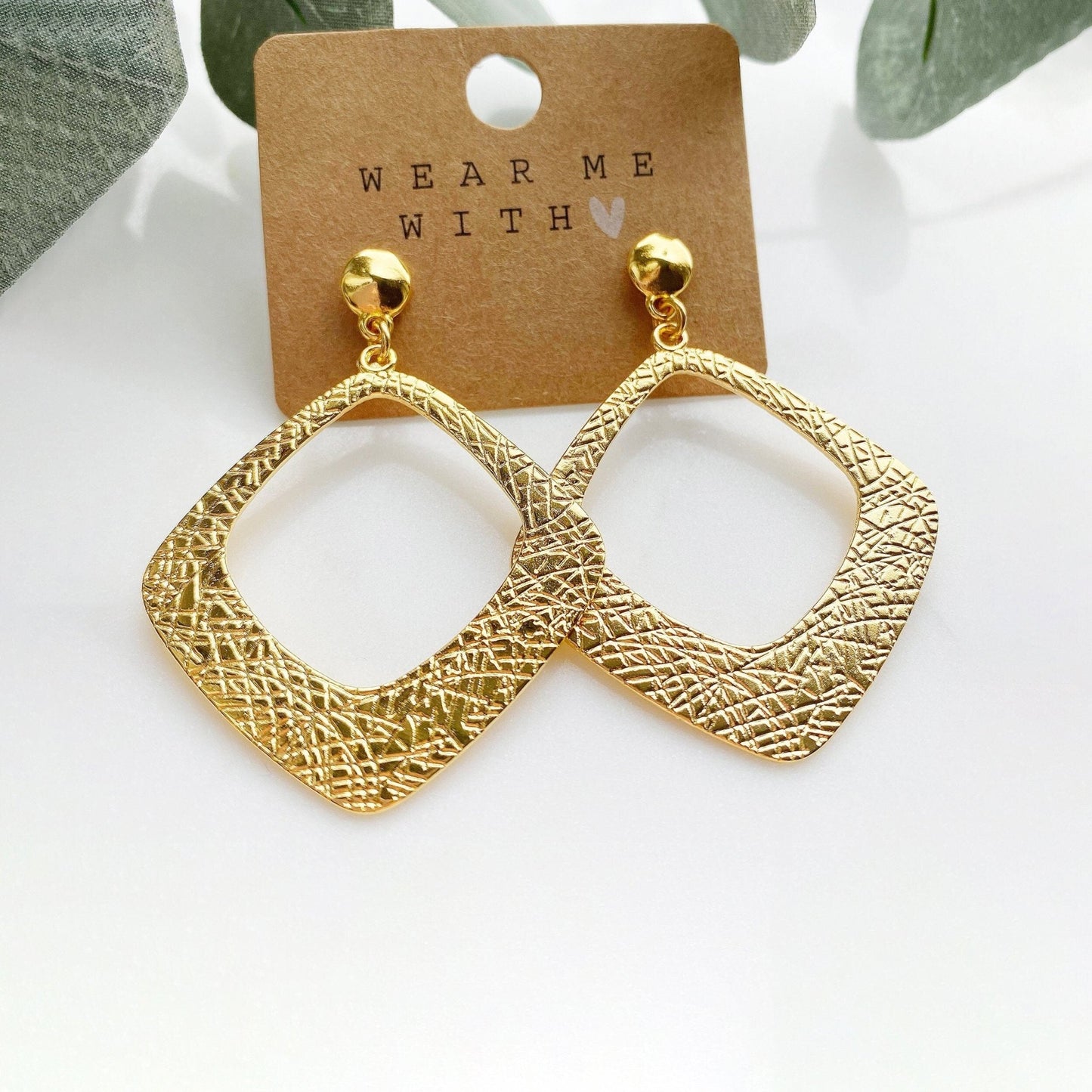 Rhombus Rauten Ohrringe in gold - Feenmanufaktur