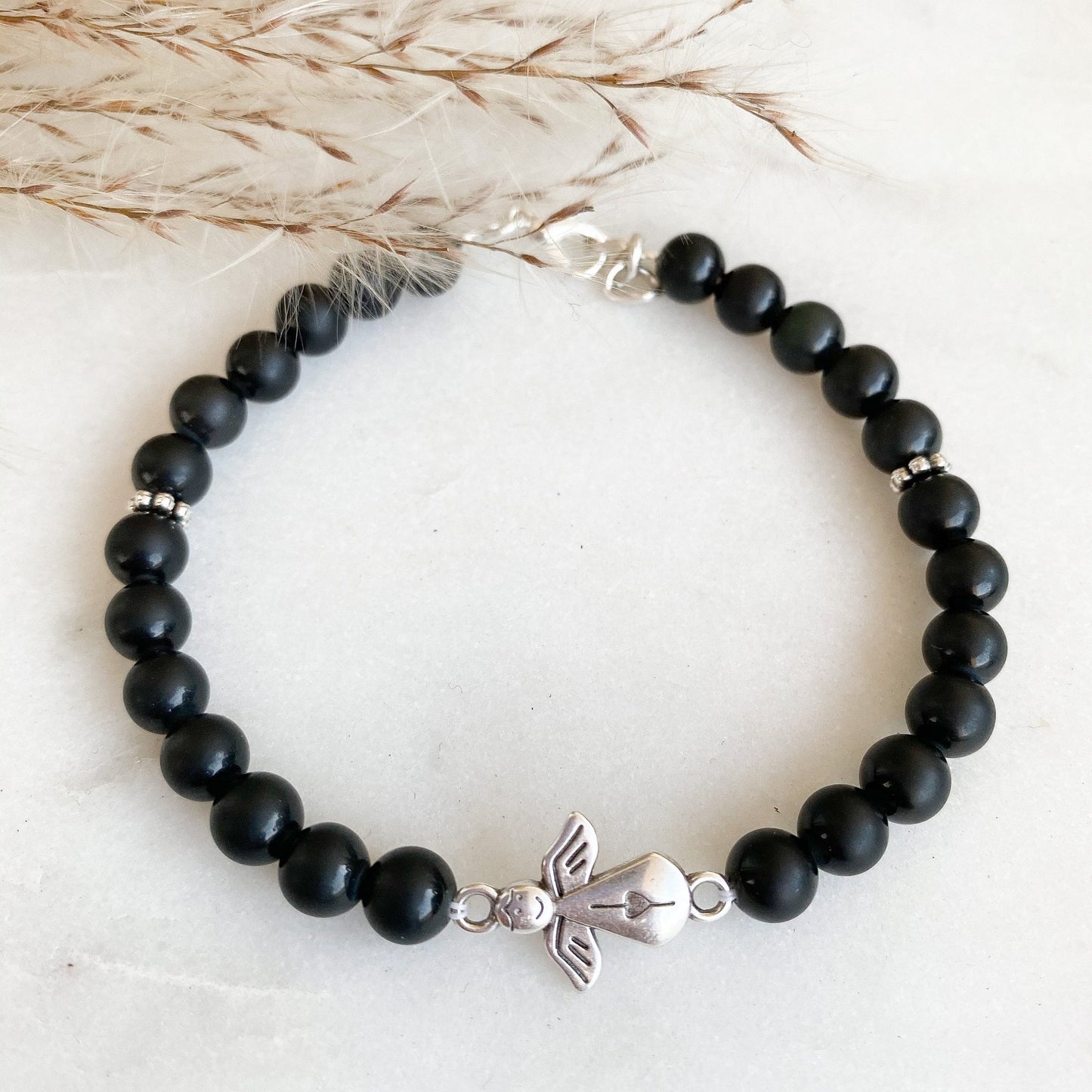 Schutzengel Edelstein Armband Amazonit Perlen Aventurin Naturstein silber blau handgemacht - individualisierbar Perlenarmband Edelsteine - Feenmanufaktur