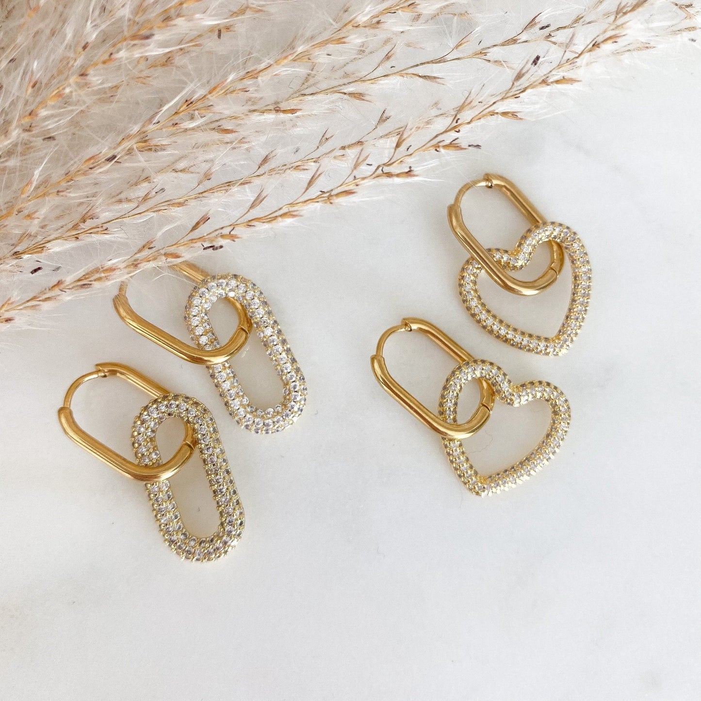 Zirkonia Glitzer Ohrringe gold / silber - Feenmanufaktur