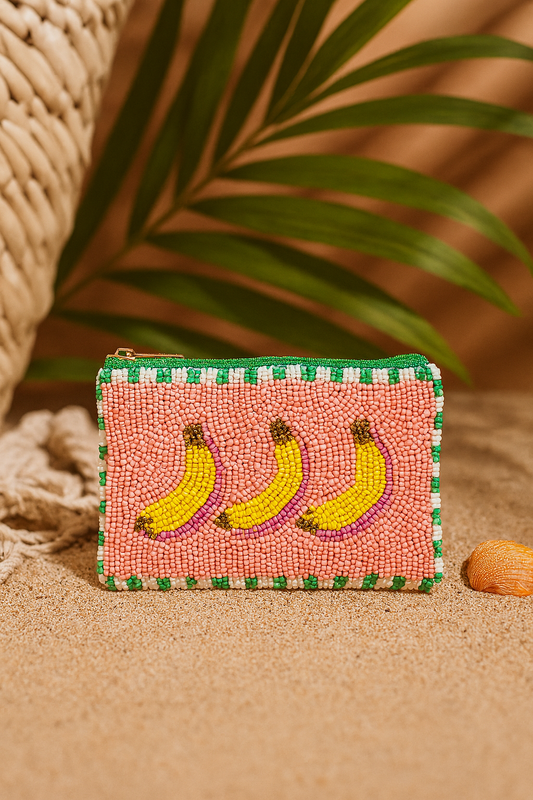 Etui Luma – Perlen-Täschchen mit Bananenmotiv im Boho Stil