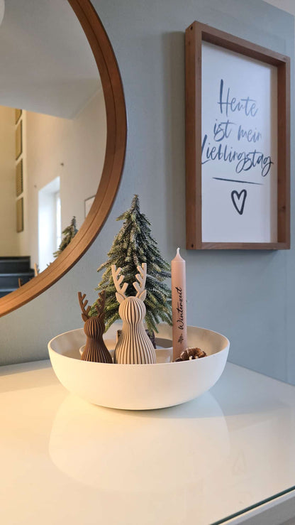 Rentier Yuki – Handgefertigte 3D-Deko im Japandi-Stil