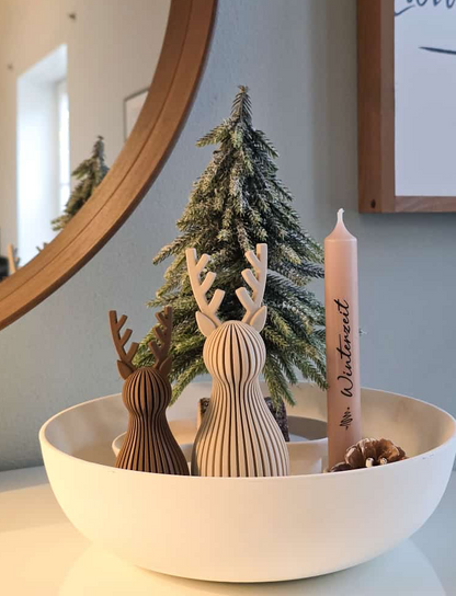 Rentier Yuki – Handgefertigte 3D-Deko im Japandi-Stil