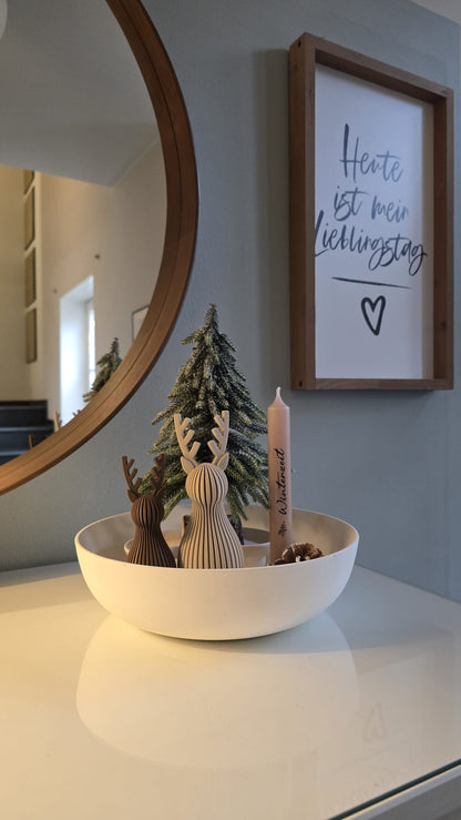 Rentier Yuki – Handgefertigte 3D-Deko im Japandi-Stil