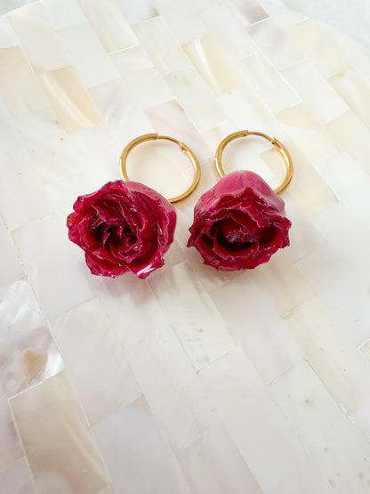 Rosen-Ohrringe „Liora“ mit abnehmbarer Blüte