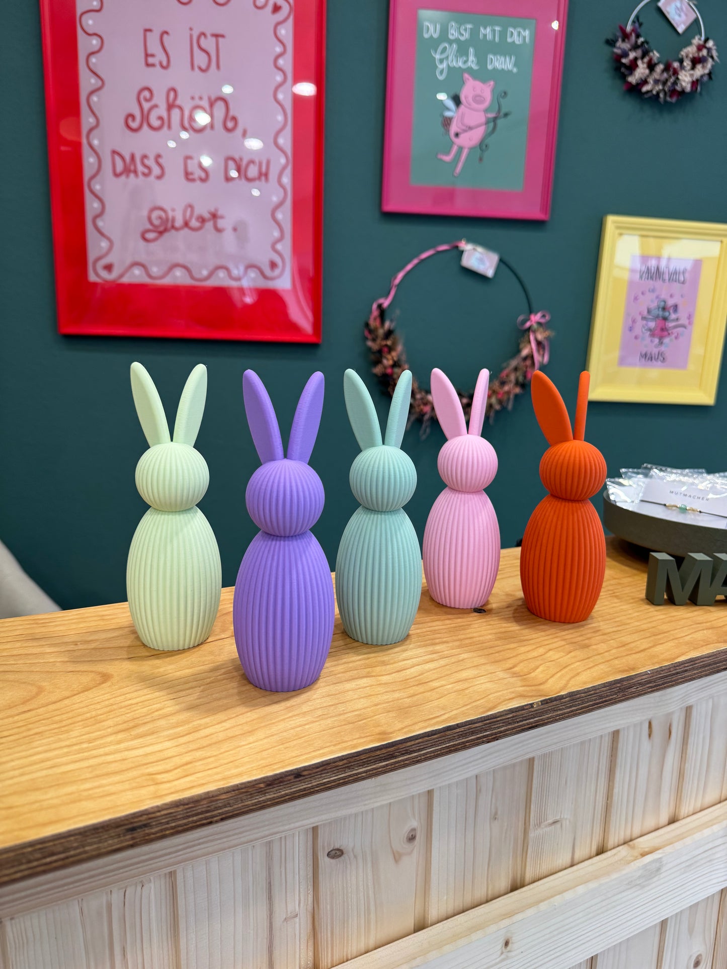 Großer XXL 25cm Deko-Hase Sora – 3D-Druck im modernen Japandi Stil Ostern