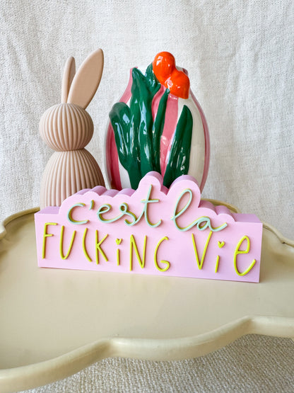 C´est la fucking vie - 3D Schriftzug als Deko oder Geschenk