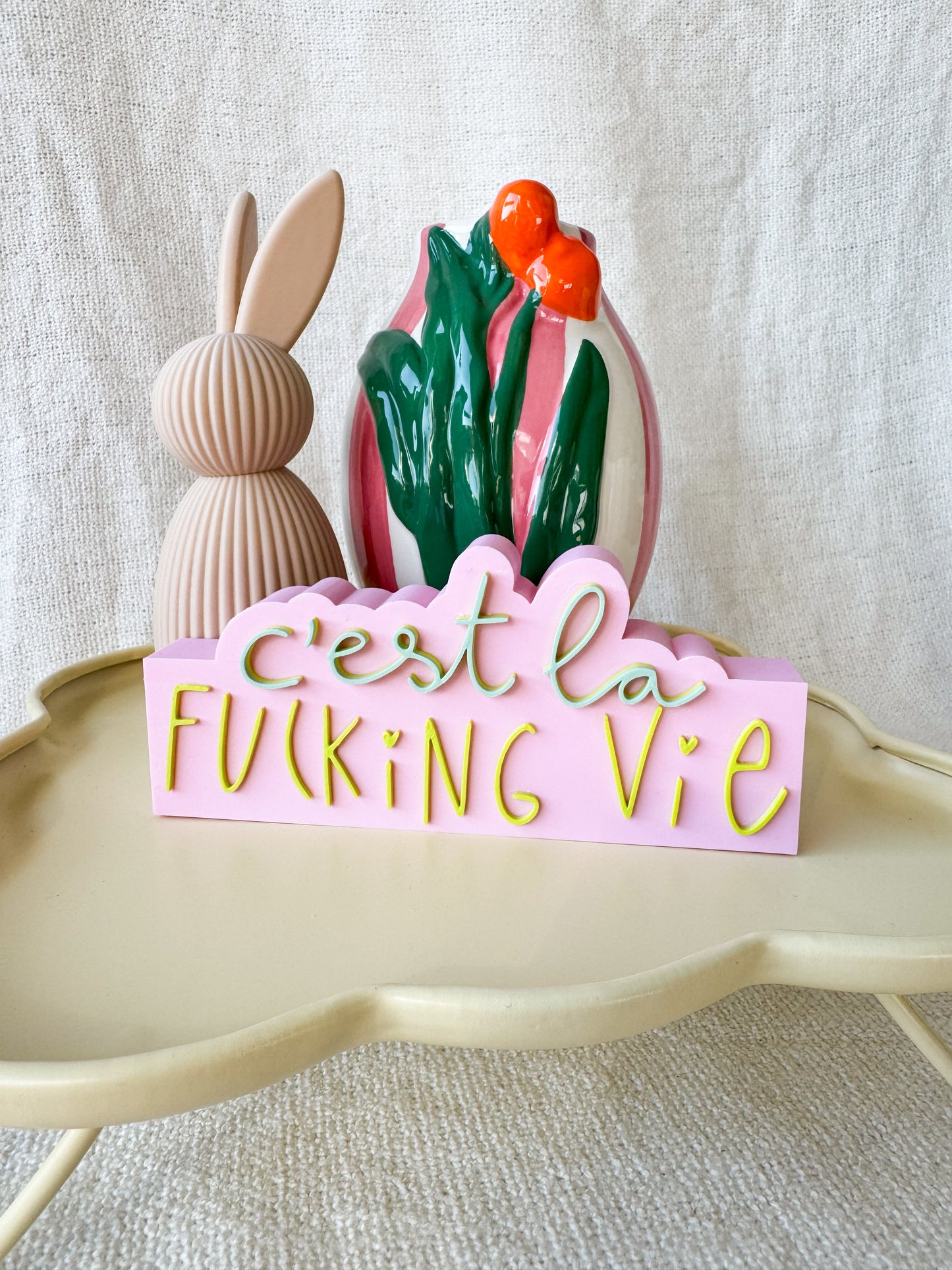C´est la fucking vie - 3D Schriftzug als Deko oder Geschenk