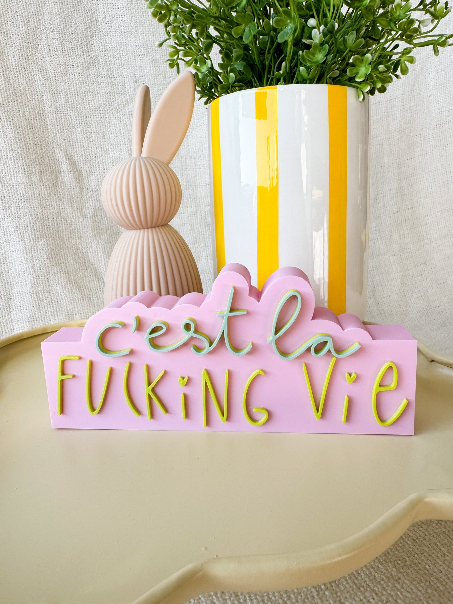 C´est la fucking vie - 3D Schriftzug als Deko oder Geschenk
