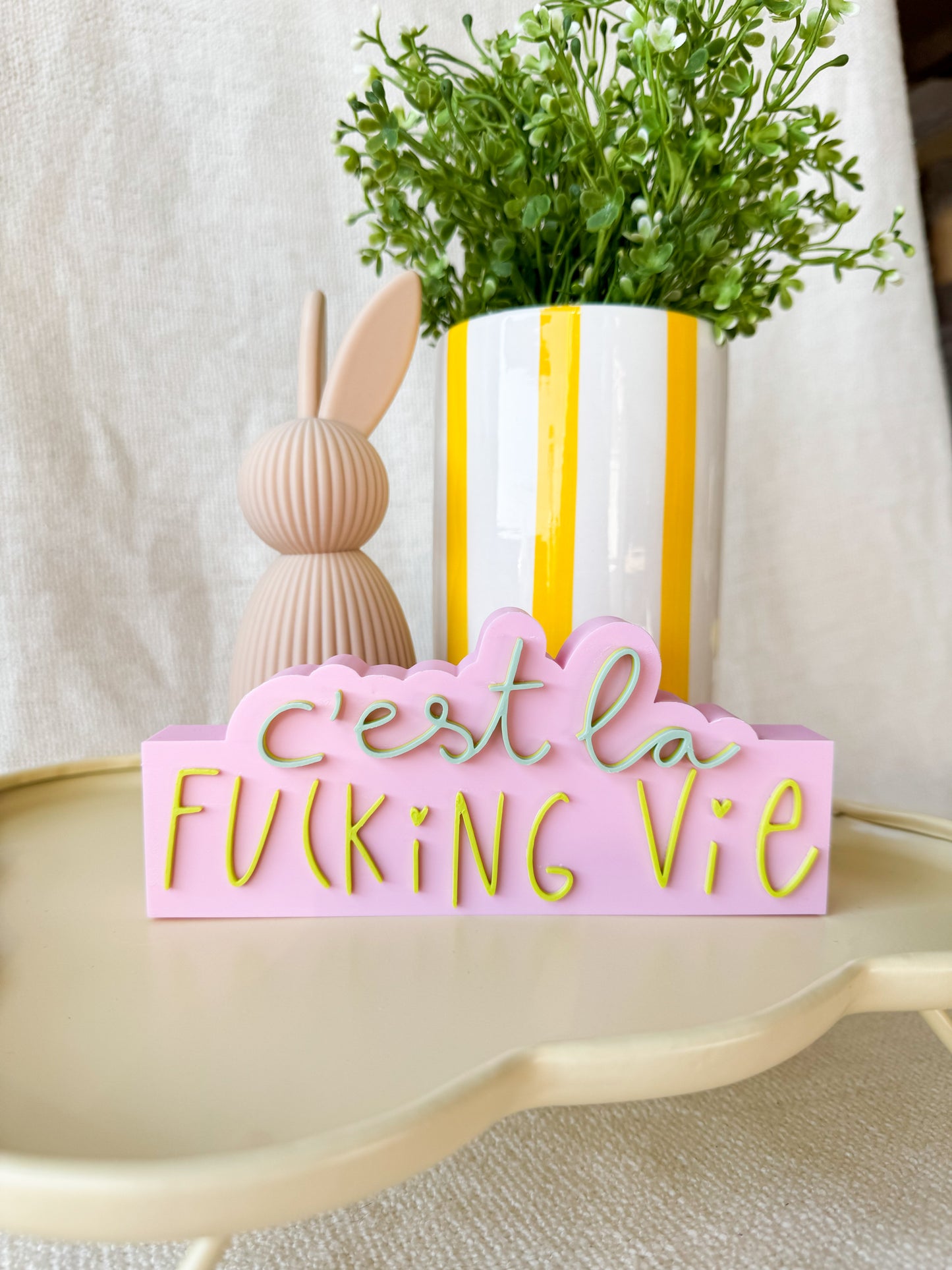 C´est la fucking vie - 3D Schriftzug als Deko oder Geschenk