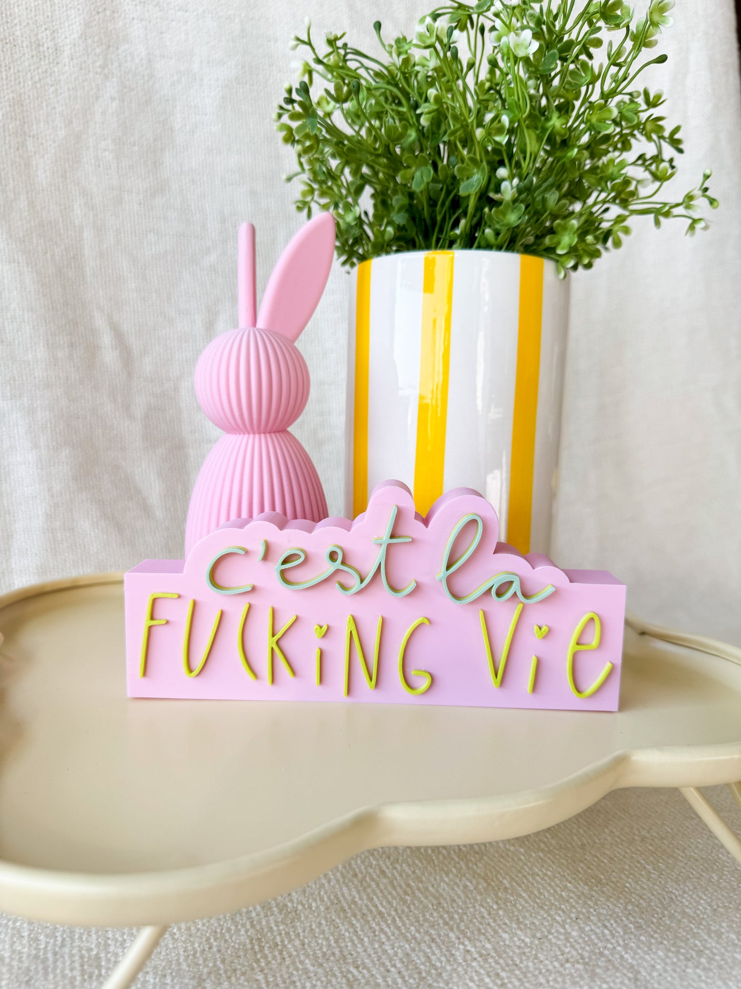 C´est la fucking vie - 3D Schriftzug als Deko oder Geschenk
