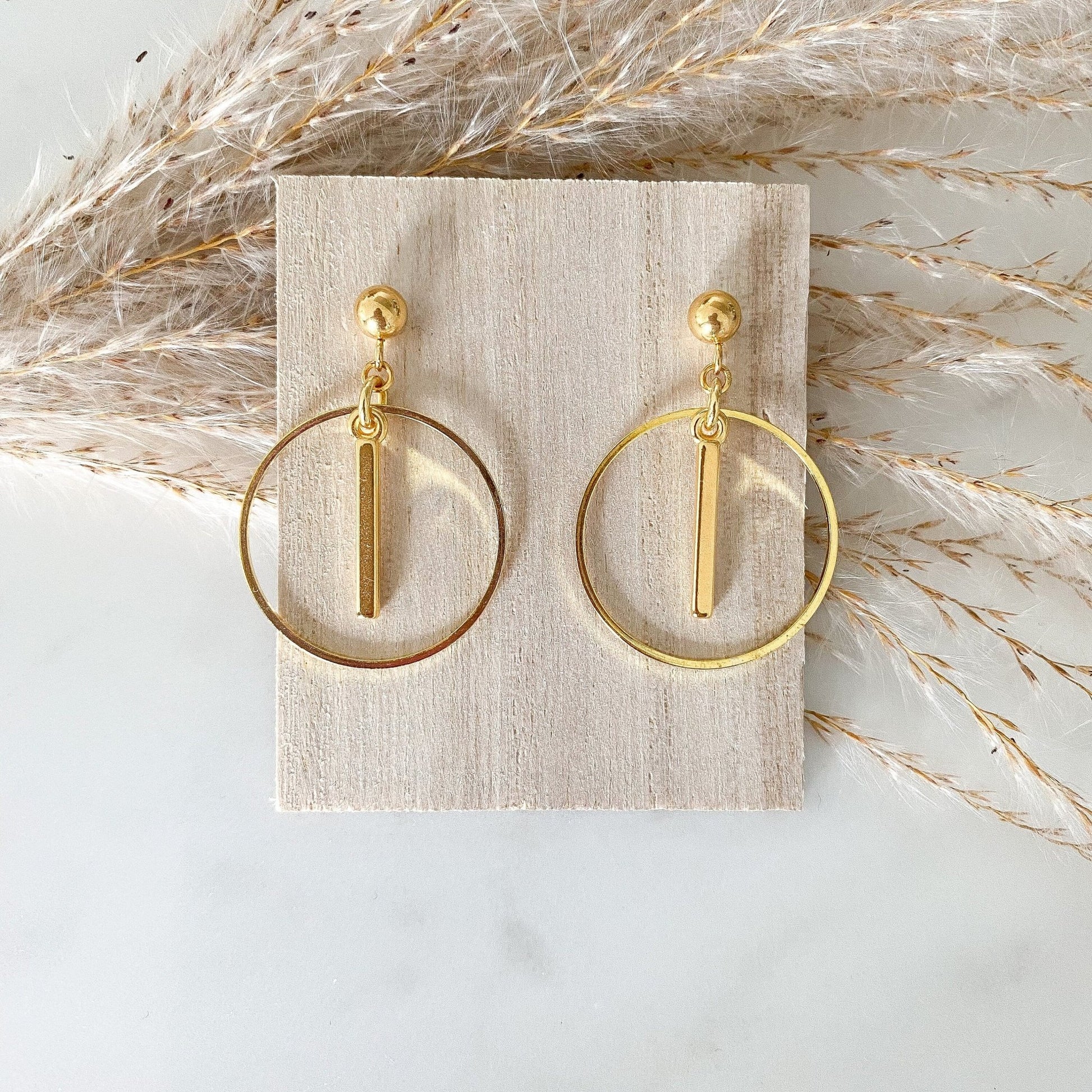 Boho Ohrringe "Line" in gold - minimalistisch - Feenmanufaktur